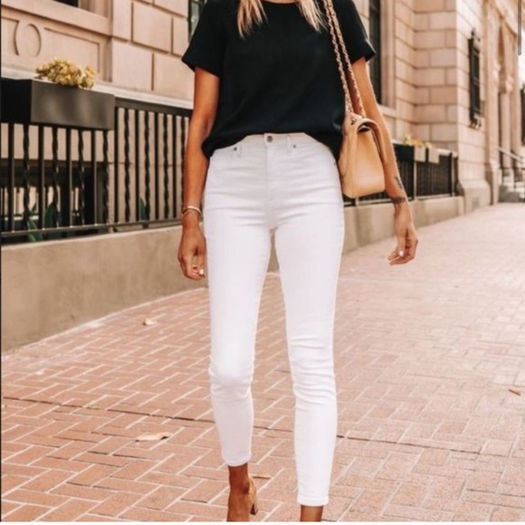 Women’s MADEWELL 10” High Rise Skinny white jeans- Size 28 - Picture 1 of 10